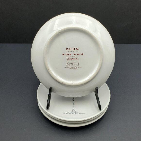 Signature Housewares Room Creative Wine Word Appetizer Plates Dessert Plates - Picture 3 of 5